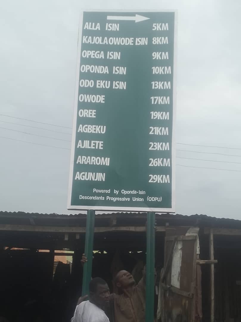 Installation of Sign Post at Edidi